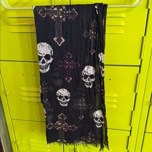 Black Skull and Cross Scarf